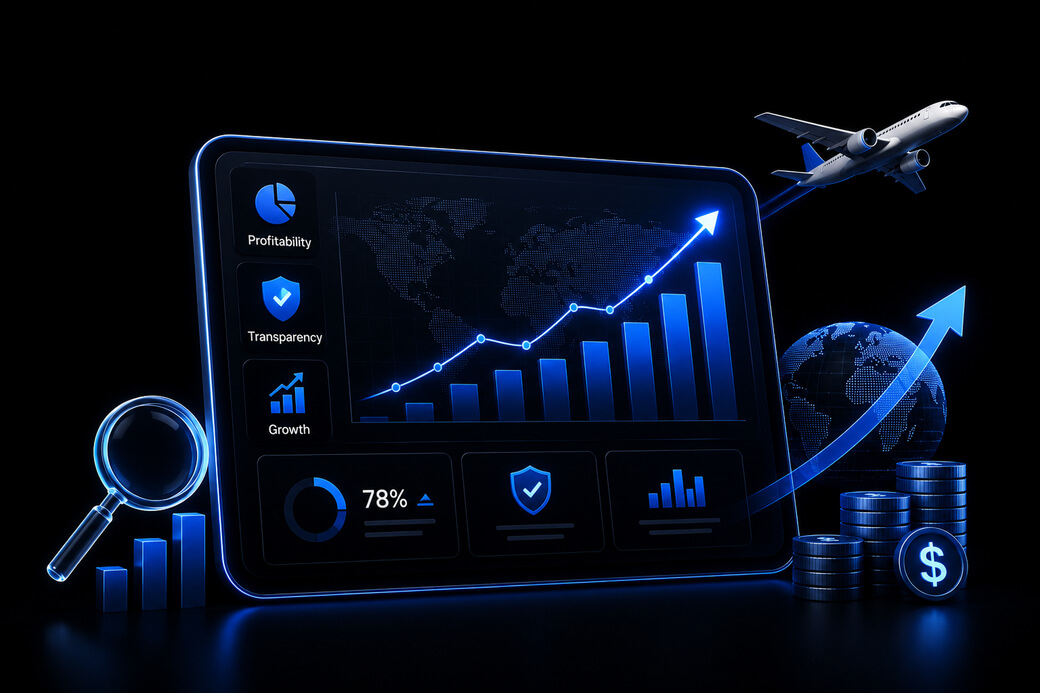 SkyTRAACS airline profitability analytics dashboard
